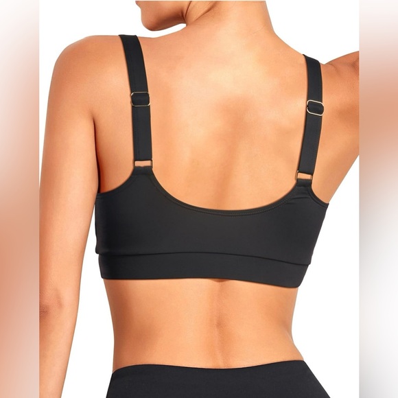 Women Sports Bra Bikini Tops Scoop Neck Bathing Suits Top - Picture 4 of 8